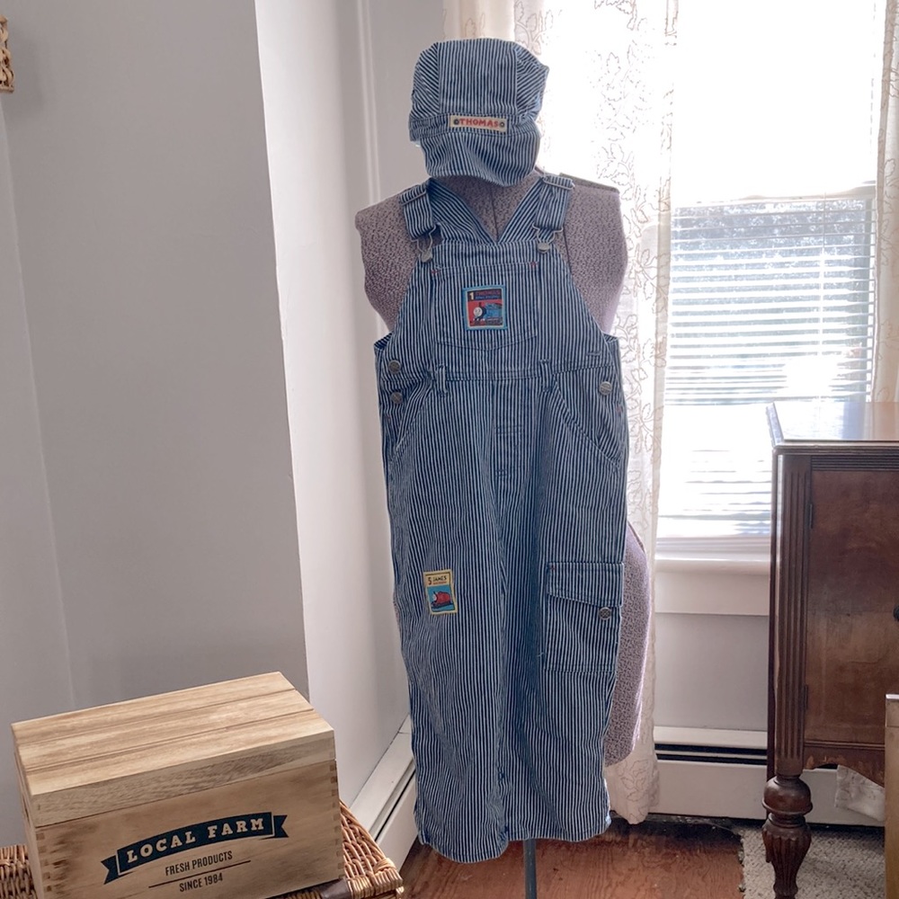 Thomas the train overalls & cap costume/halloween/play wear